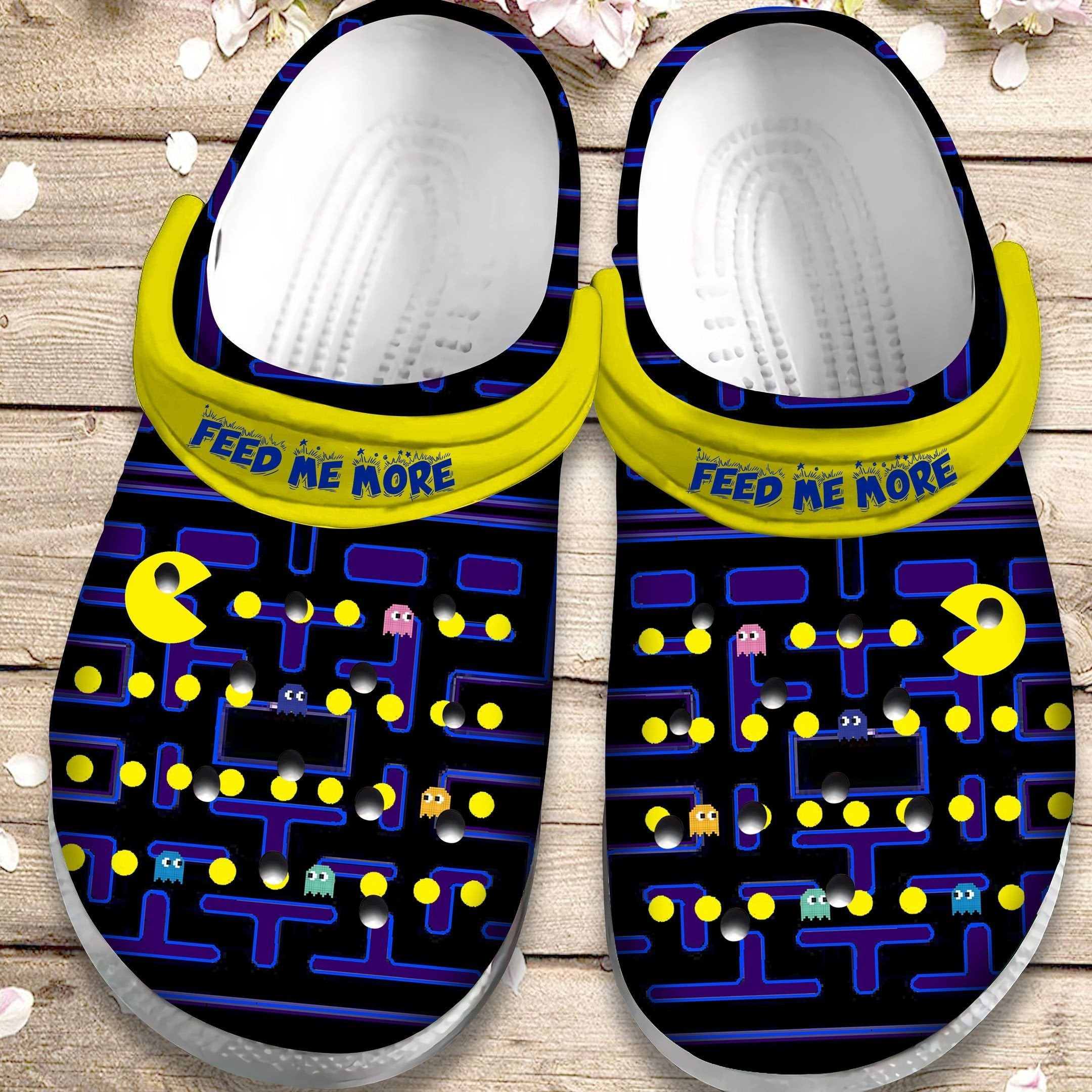 Footwearmerch Pac-man Feed Me More Shoes - Funny Game clog Gift For Kids Children