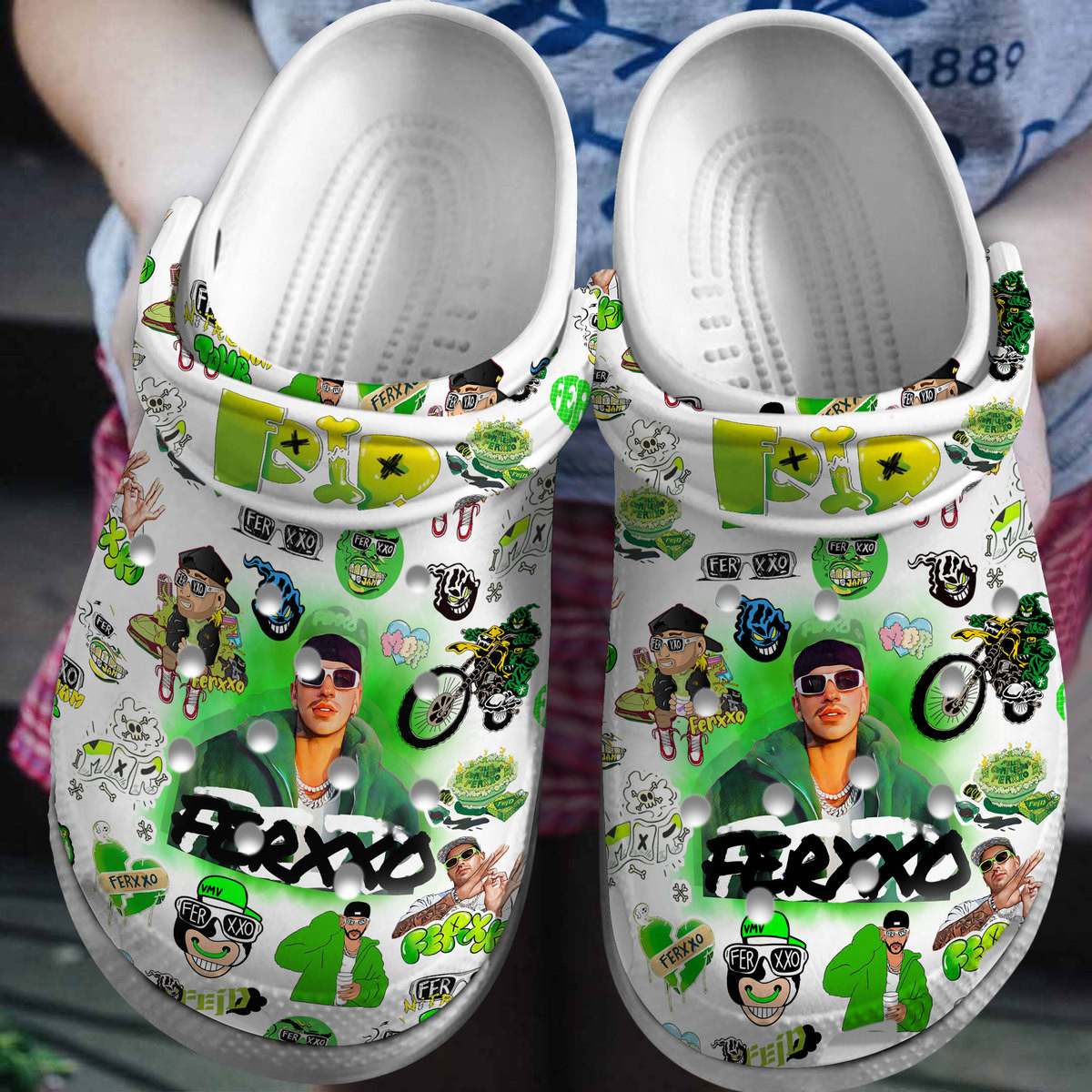 Footwearmerch Feid FERXXO Music Crocs Crocband Clogs Shoes Comfortable For Men Women and Kids