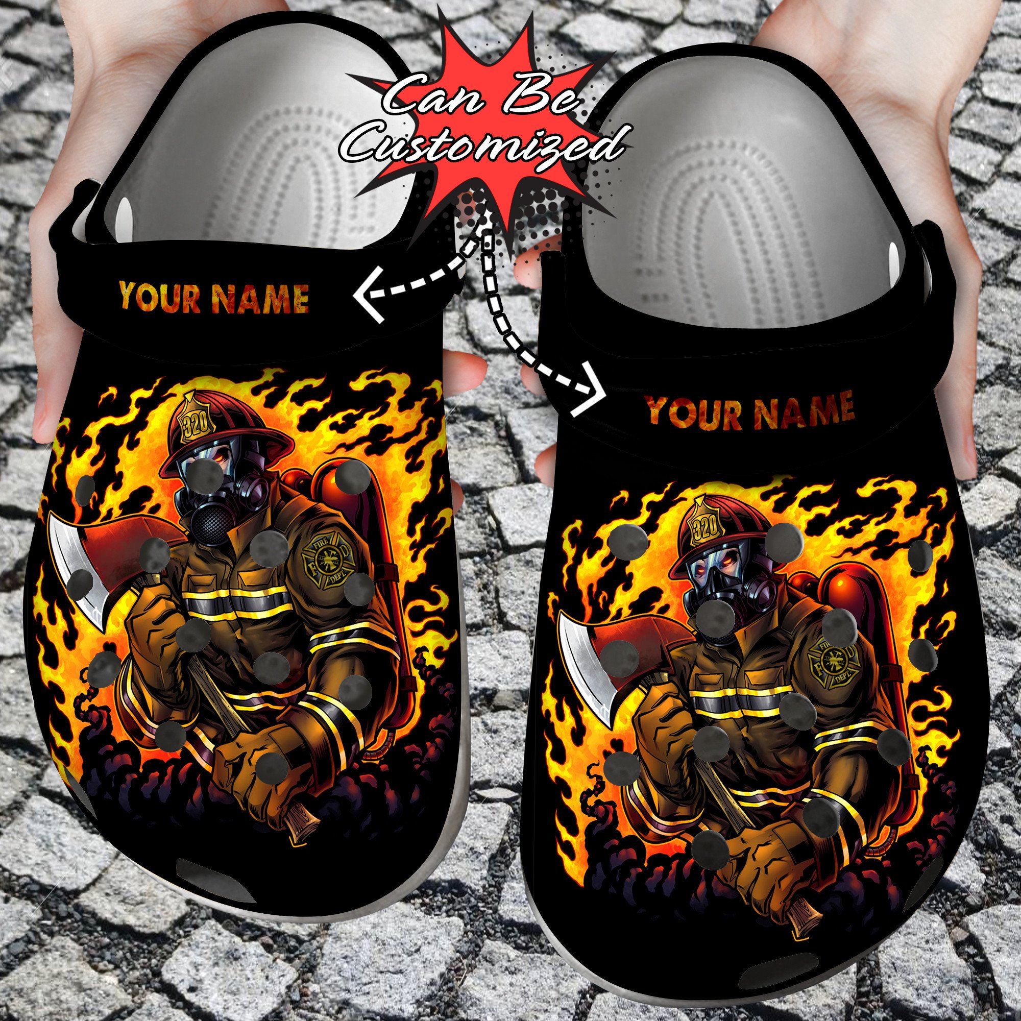 Footwearmerch Firefighter Personalized Fire Firefighter Man Clog Shoes