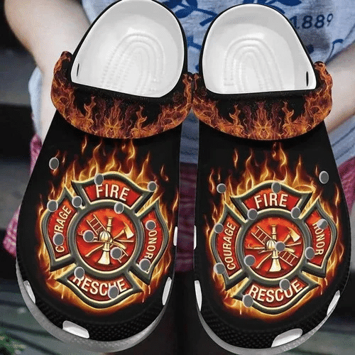 Footwearmerch Firefighter Symbol Clog Shoes Dh
