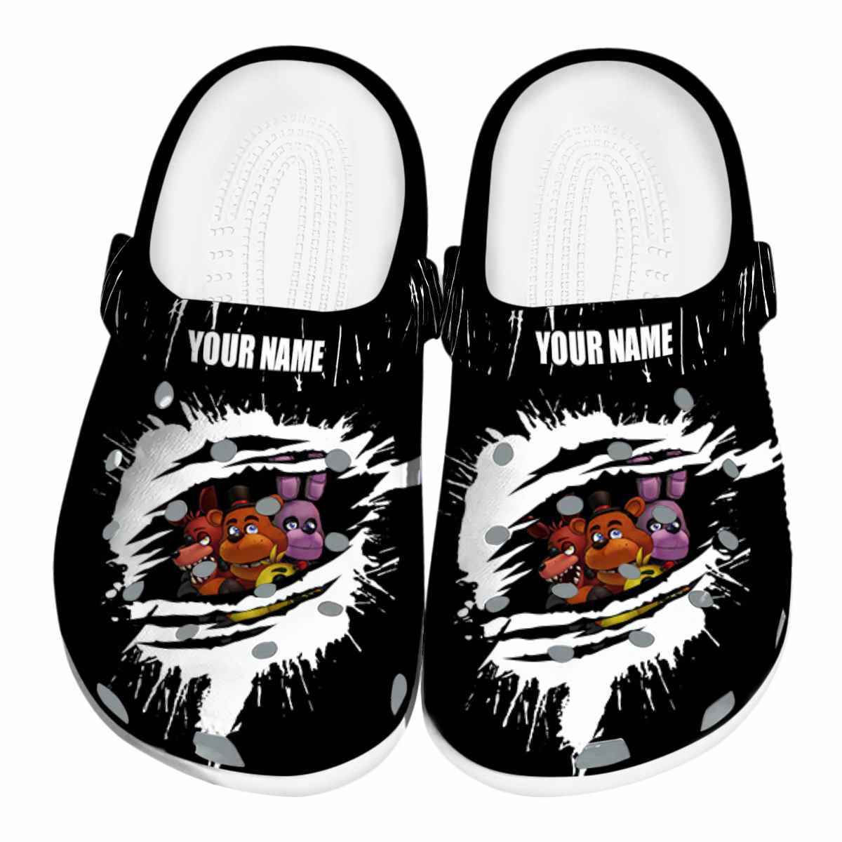 Footwearmerch Five Nights At Freddy's Game Crocs Crocband Clogs Shoes Comfortable For Men Women and Kids