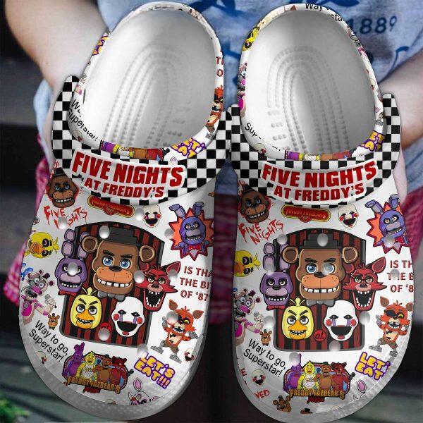 Footwearmerch Five Nights At Freddy's Game Crocs Crocband Clogs Shoes Comfortable For Men Women and Kids