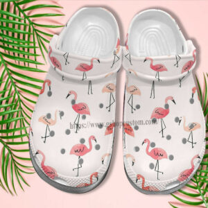 Footwearmerch Flamingo Chibi Cute Croc Shoes For Daughter- Flamingo Pattern Shoes Croc Clogs Gift Birthday