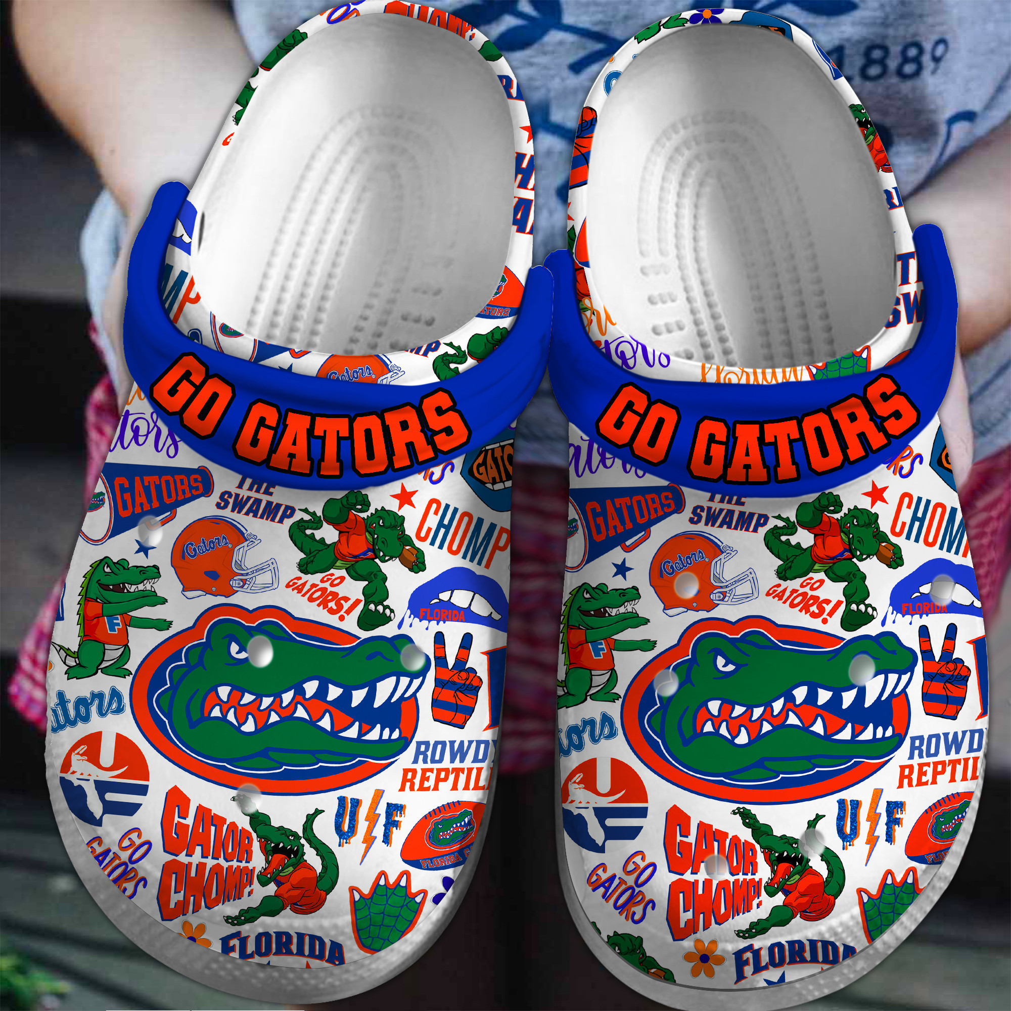 Footwearmerch Florida Gators NCAA Sport Crocs Crocband Clogs Shoes Comfortable For Men Women and Kids