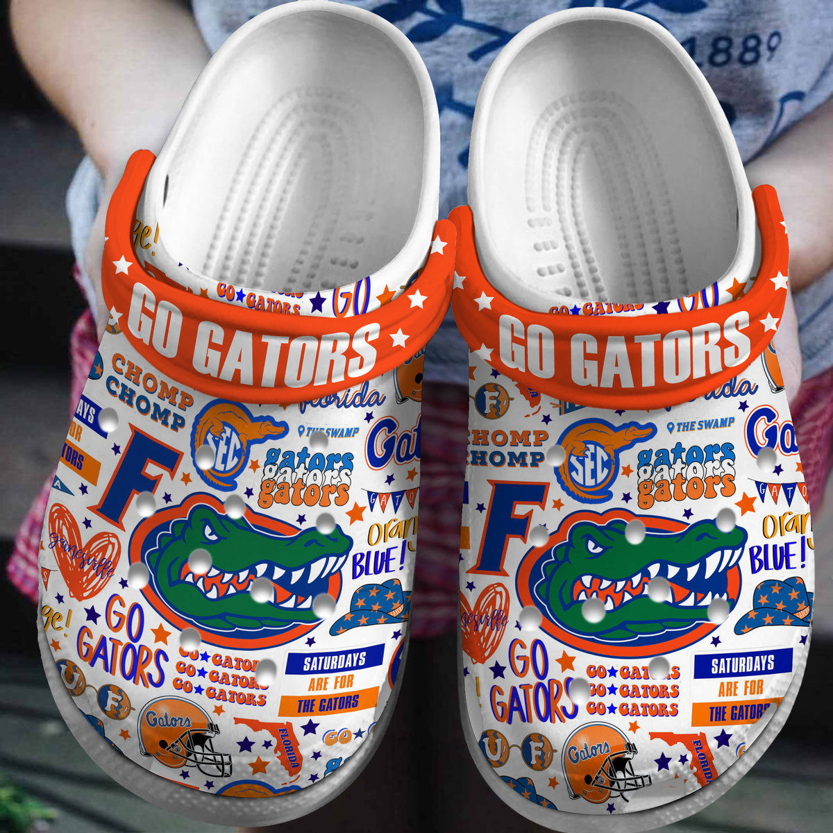 Footwearmerch Florida Gators NCAA Sport Crocs Crocband Clogs Shoes Comfortable For Men Women and Kids