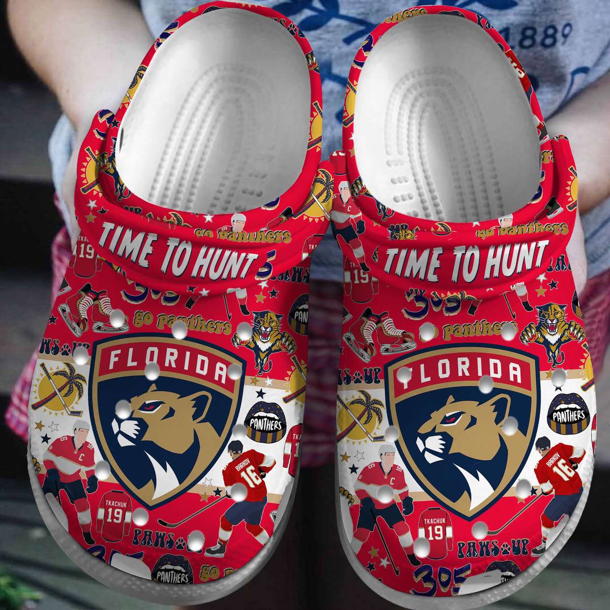Footwearmerch Florida Panthers NHL Sport Crocs Crocband Clogs Shoes Comfortable For Men Women and Kids