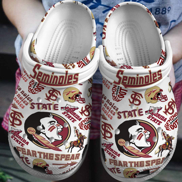 Footwearmerch Florida State Seminoles NCAA Sport Crocs Crocband Clogs Shoes Comfortable For Men Women and Kids