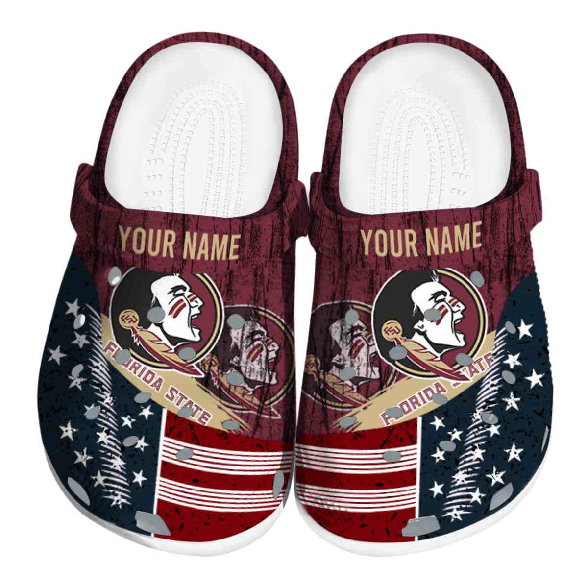 Footwearmerch Florida State Seminoles NCAA Sport Crocs Crocband Clogs Shoes Comfortable For Men Women and Kids