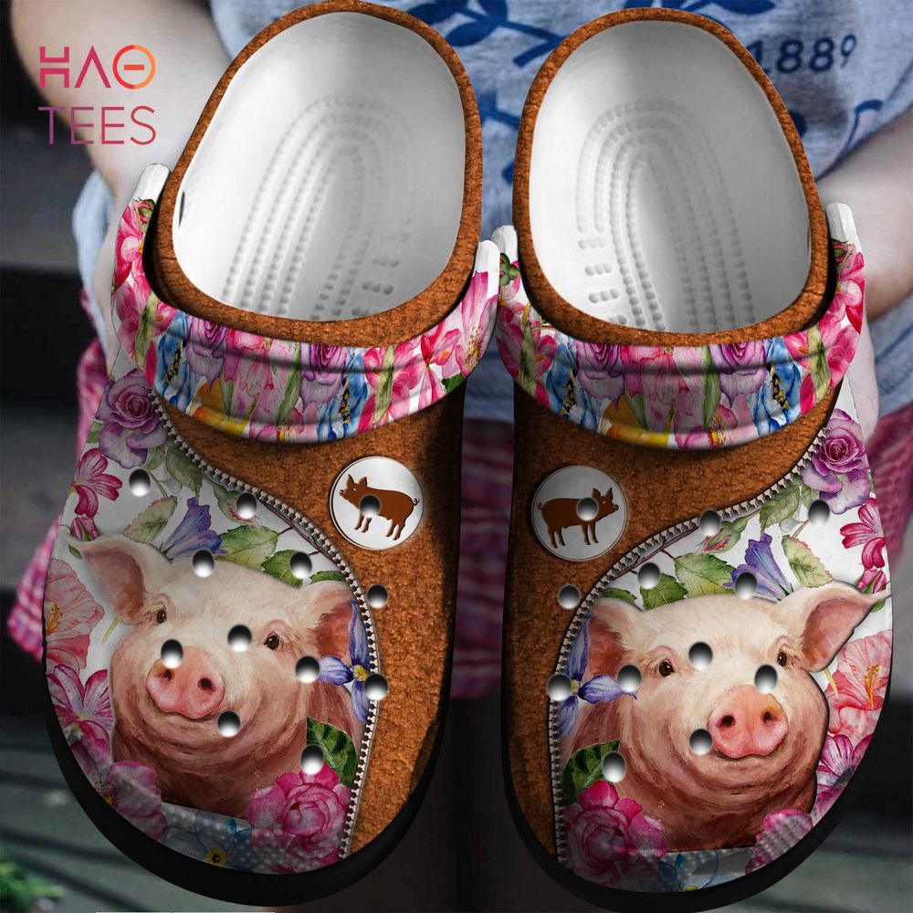 Footwearmerch Flowers And Pig Animal Crocs Crocband Clogs Shoes Comfortable For Men Women and Kids