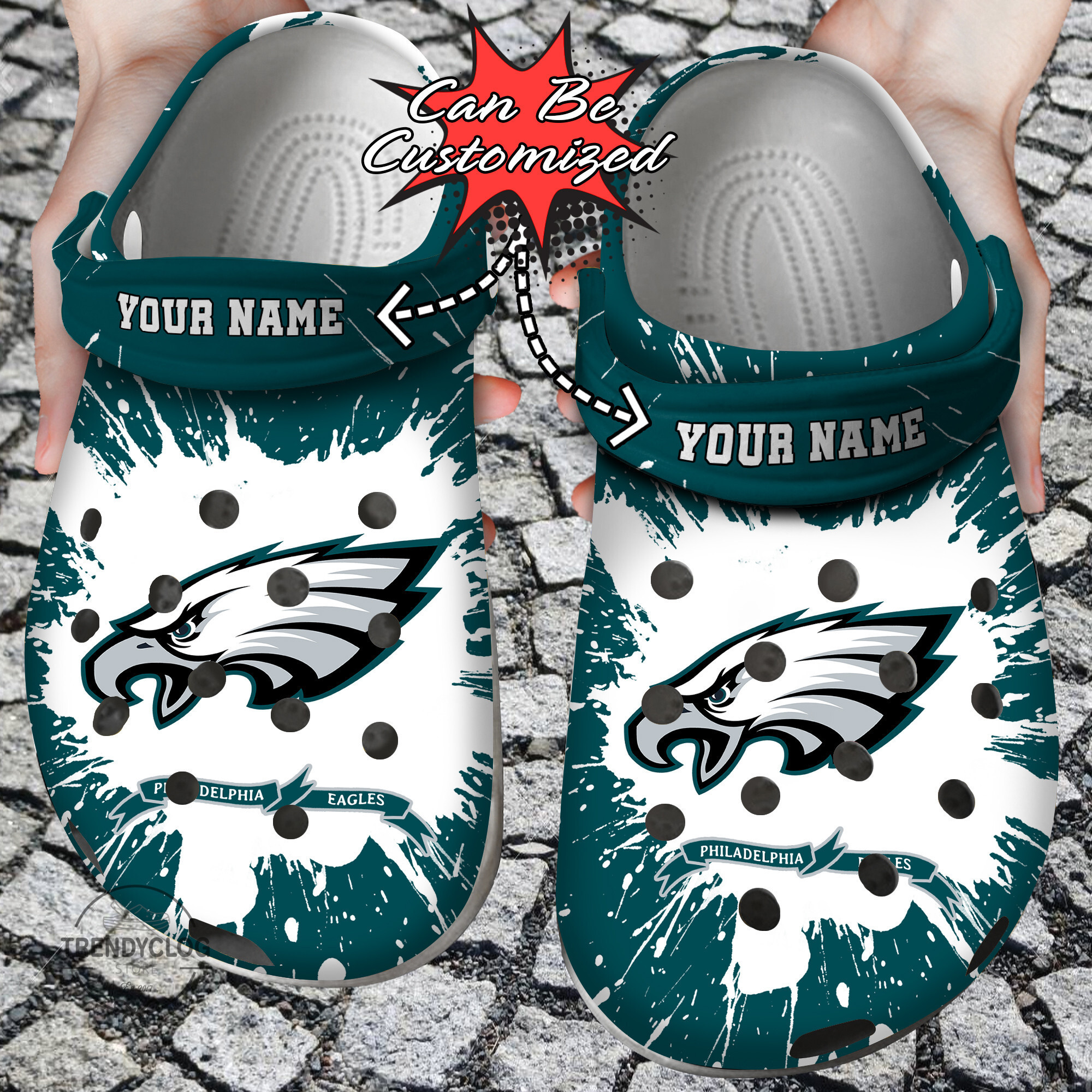 Footwearmerch Football Personalized PEagles Team Clog Shoes