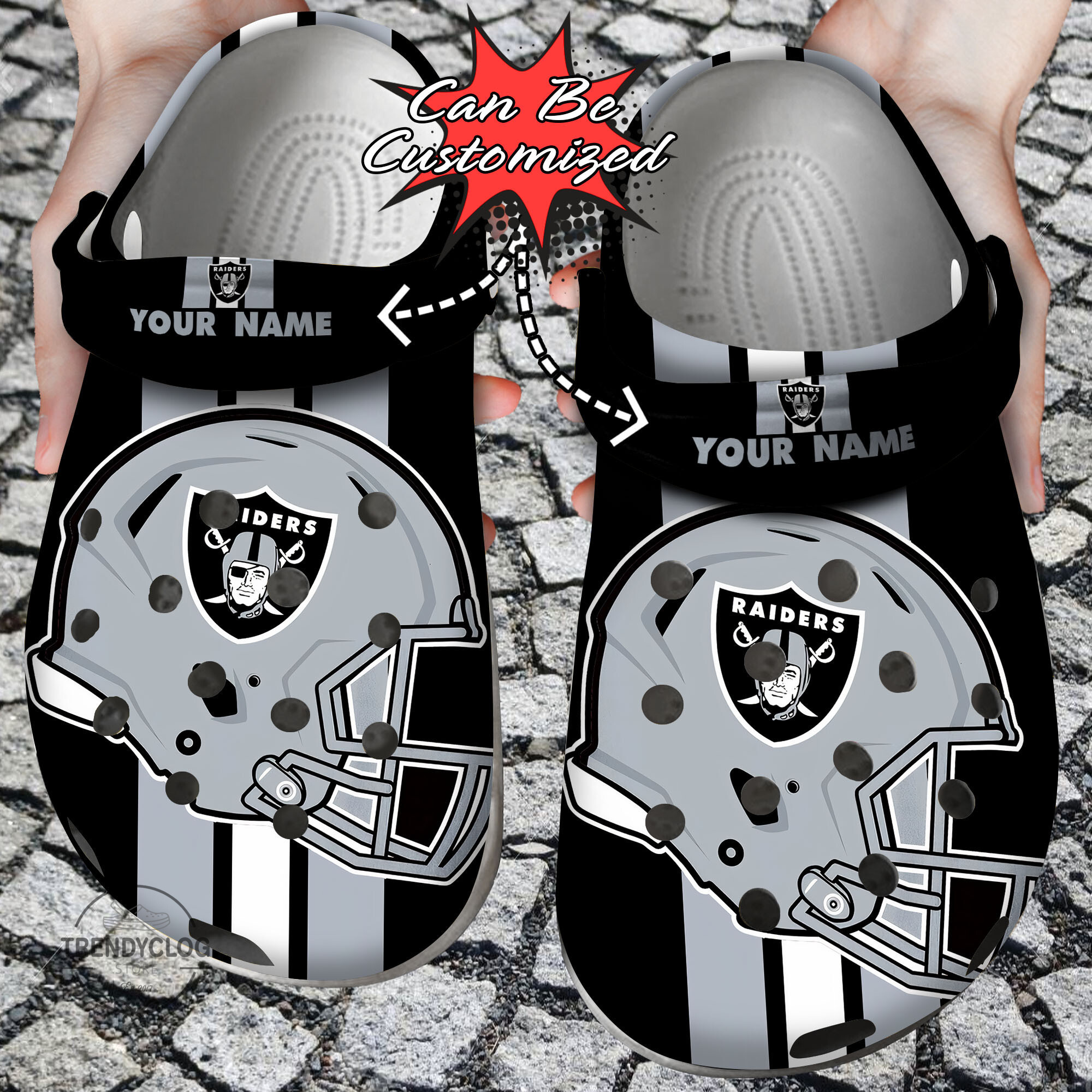 Footwearmerch Football Personalized Raiders Clog Shoes