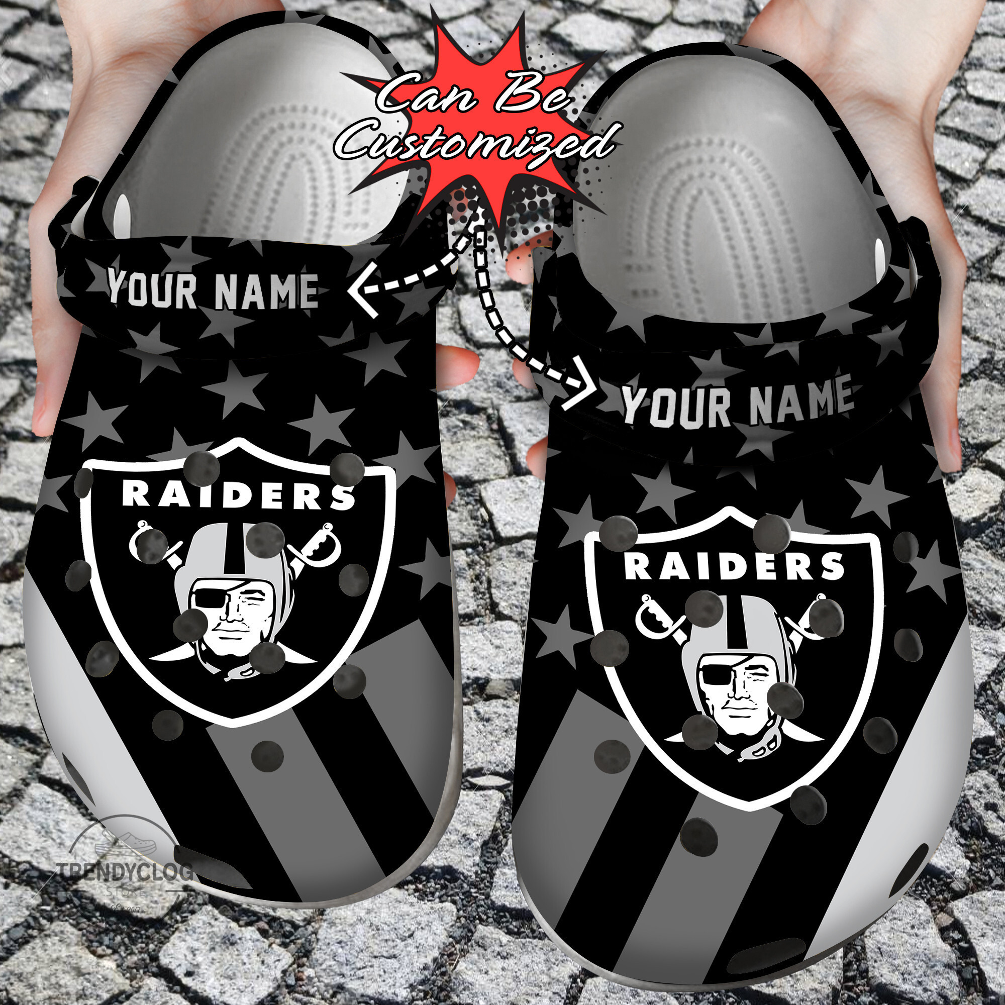 Footwearmerch Football Personalized Raiders Clog Shoes