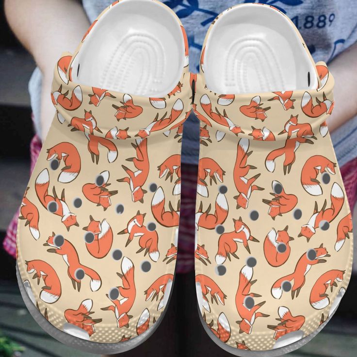 Footwearmerch Fox Animal Crocs Crocband Clogs Shoes Comfortable For Men Women and Kids