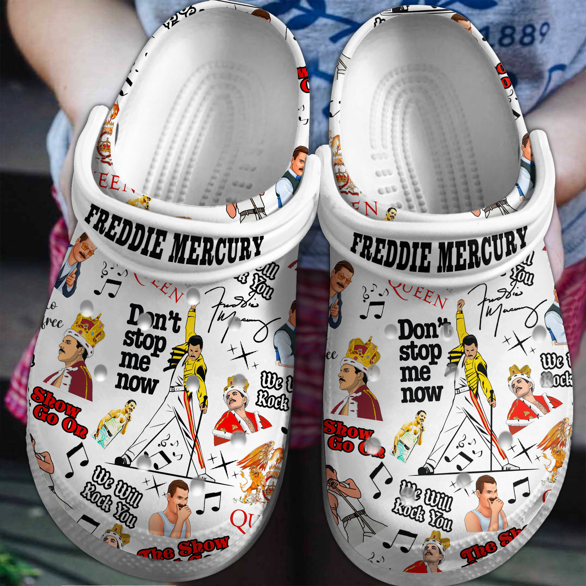 Footwearmerch Freddie Mercury Music Crocs Crocband Clogs Shoes Comfortable For Men Women and Kids
