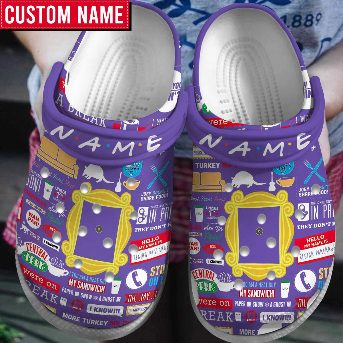 Footwearmerch Friends TV Series Crocs Crocband Clogs Shoes Comfortable For Men Women and Kids