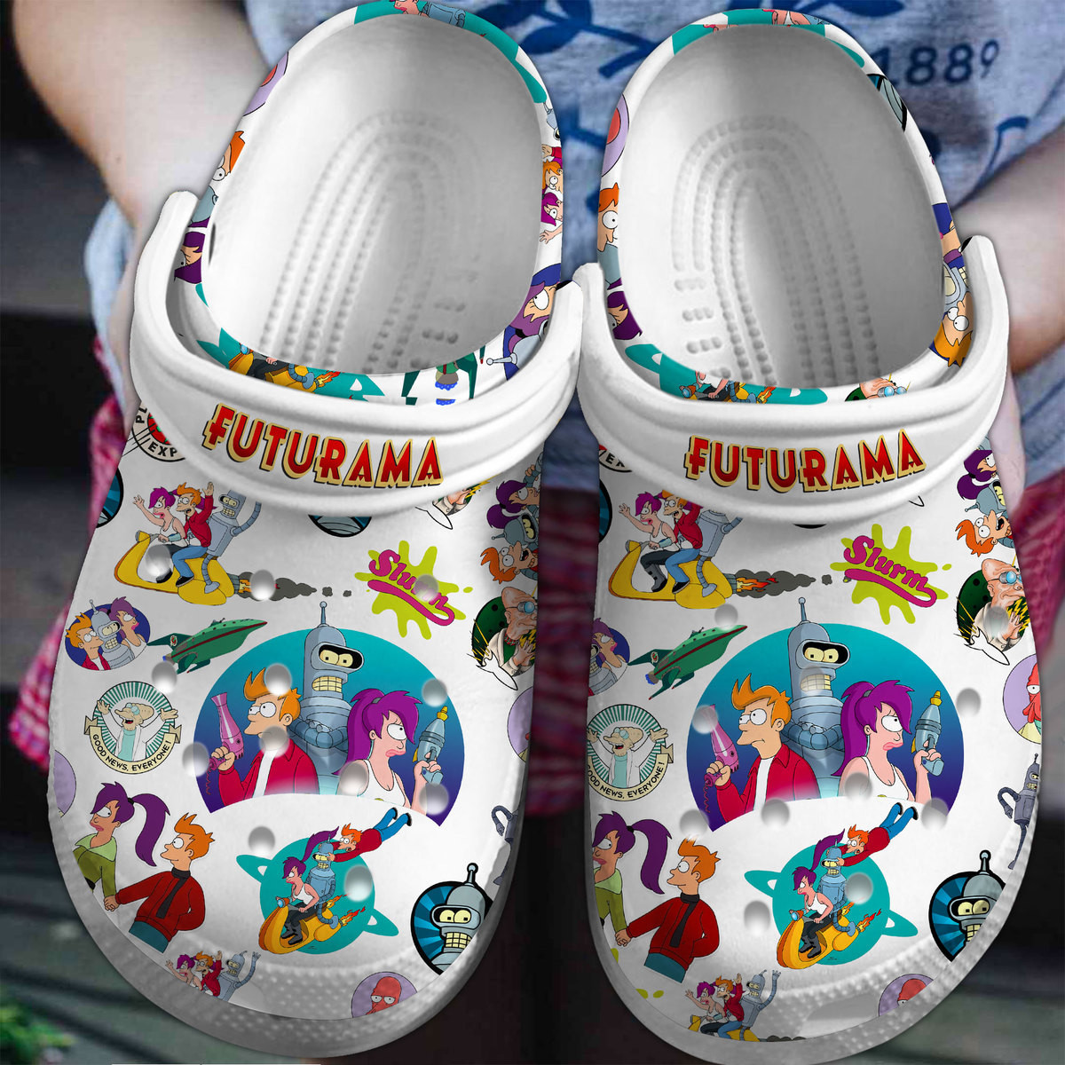 Footwearmerch Futurama Cartoon Crocs Crocband Clogs Shoes Comfortable For Men Women and Kids
