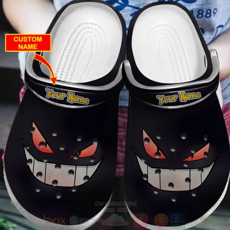 Footwearmerch Gengar Black Pokemon Anime Crocs Crocband Clogs Shoes Comfortable For Men Women and Kids