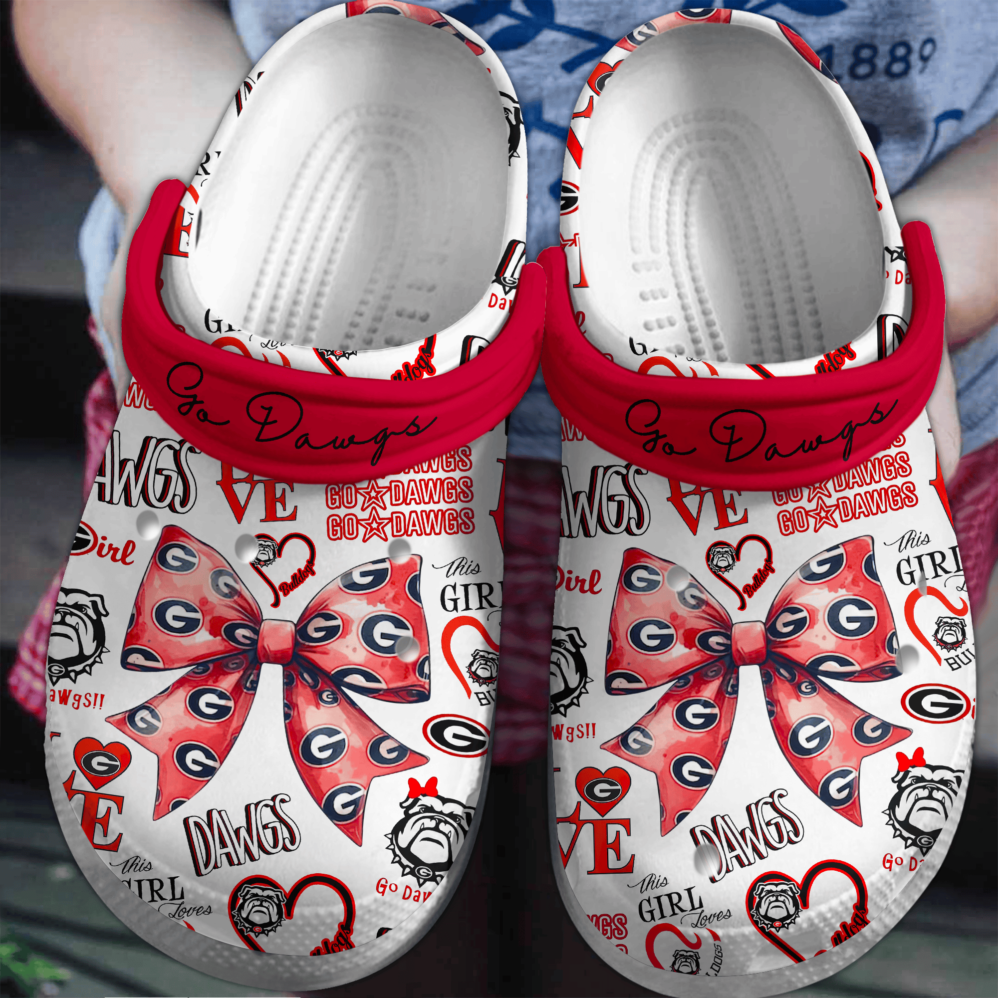 Footwearmerch Georgia Bulldogs NCAA Sport Crocs Crocband Clogs Shoes Comfortable For Men Women and Kids