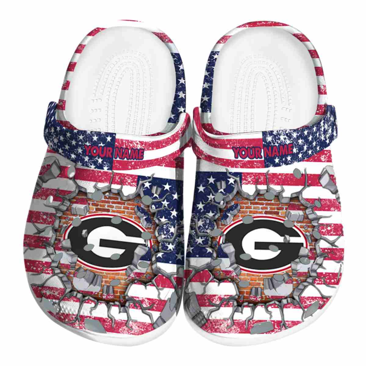 Footwearmerch Georgia Bulldogs NCAA Sport Crocs Crocband Clogs Shoes Comfortable For Men Women and Kids
