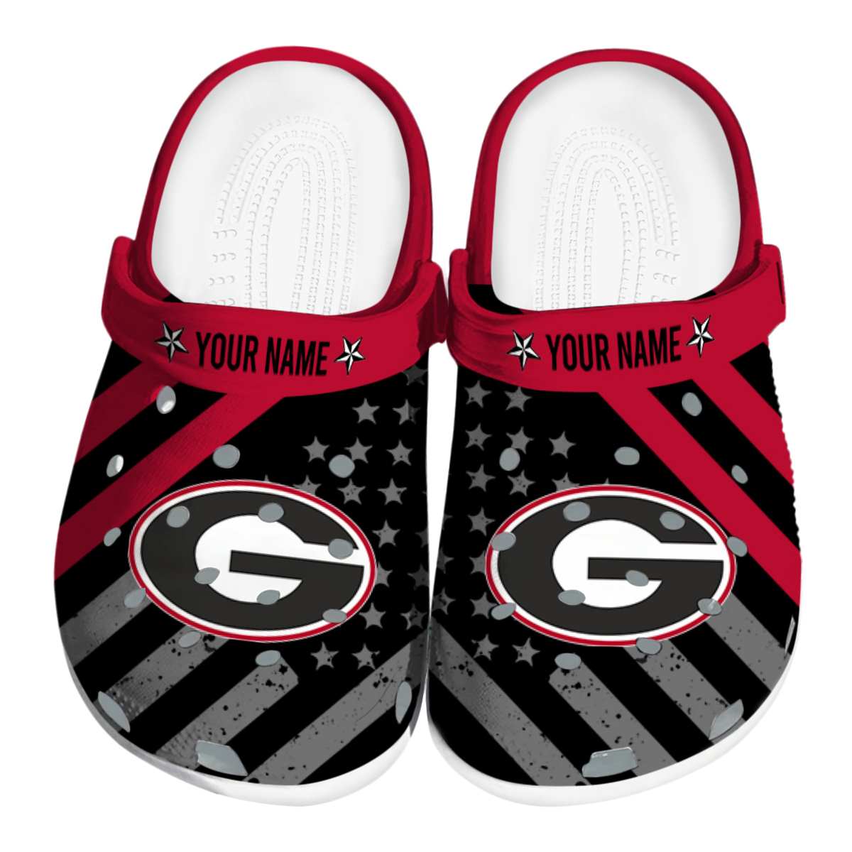 Footwearmerch Georgia Bulldogs NCAA Sport Crocs Crocband Clogs Shoes Comfortable For Men Women and Kids