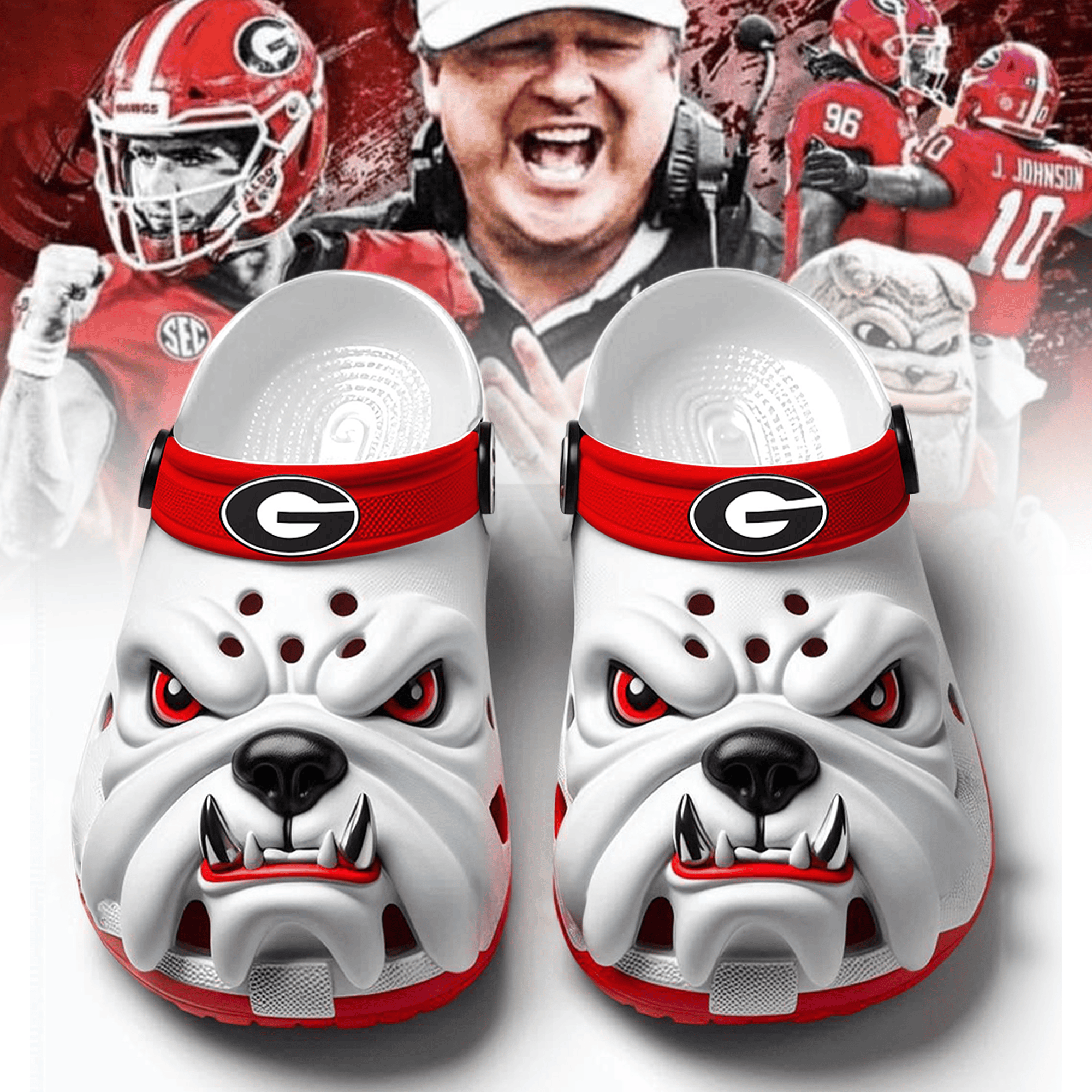 Footwearmerch Georgia Bulldogs NCAA Sport Crocs Crocband Clogs Shoes Comfortable For Men Women and Kids