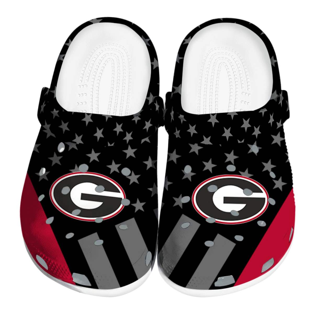 Footwearmerch Georgia Bulldogs NCAA Sport Crocs Crocband Clogs Shoes Comfortable For Men Women and Kids