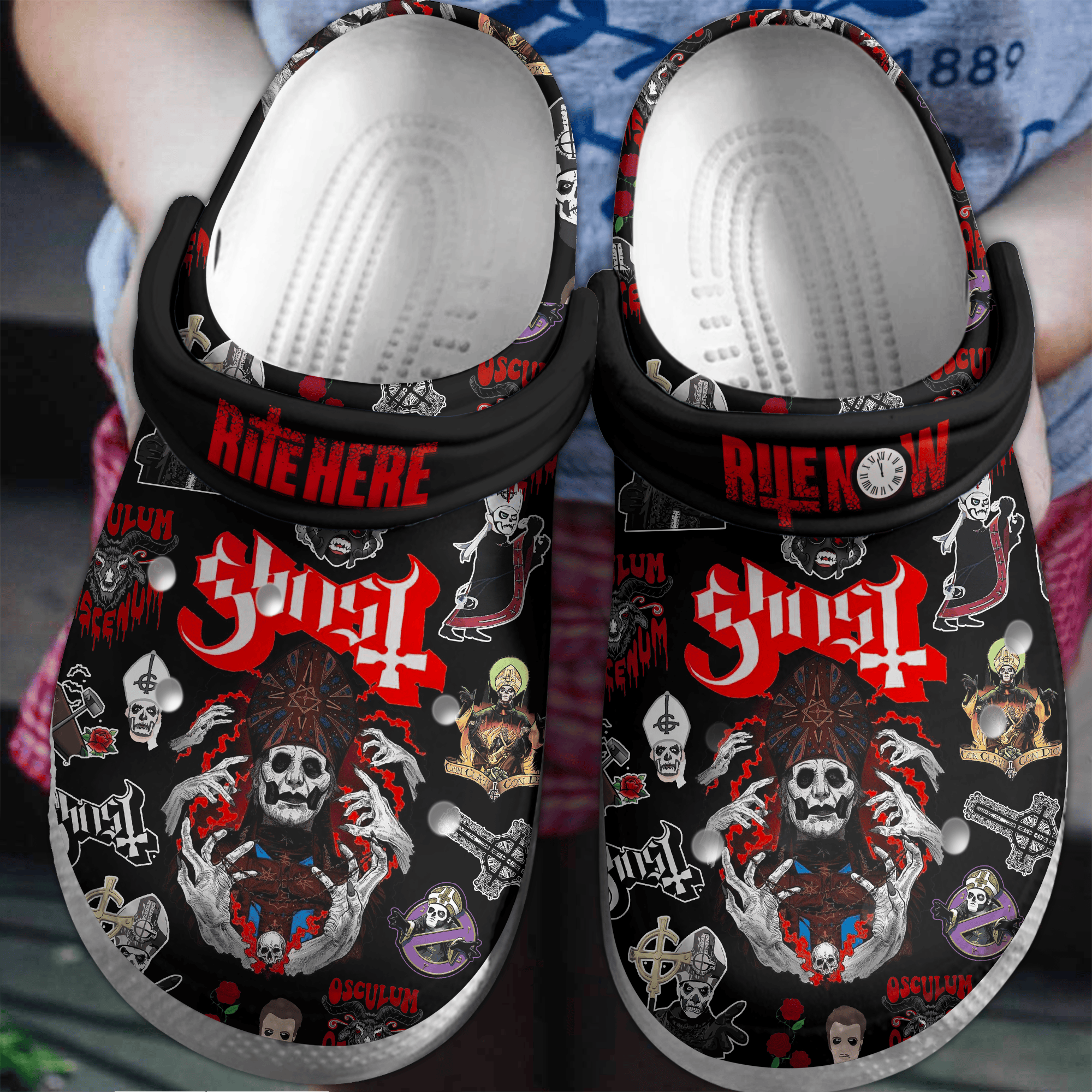 Footwearmerch Ghost Rock Band Music Crocs Crocband Clogs Shoes Comfortable For Men Women and Kids
