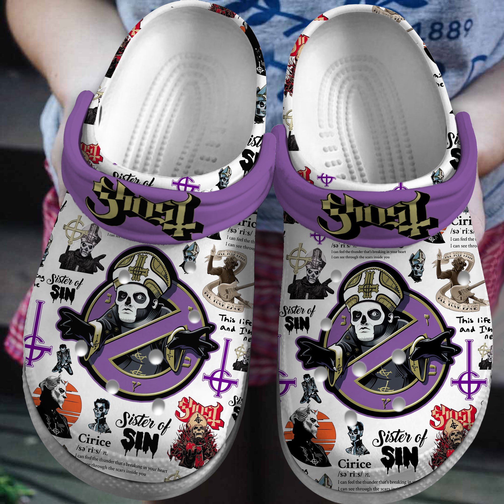 Footwearmerch Ghost Rock Band Music Crocs Crocband Clogs Shoes Comfortable For Men Women and Kids