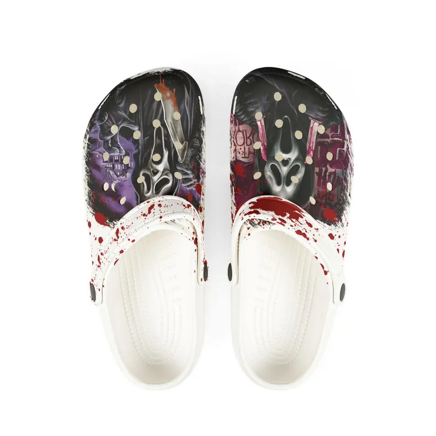 Footwearmerch Ghostface Scream Movie Crocs Crocband Clogs Shoes Comfortable For Men Women and Kids