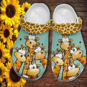 Footwearmerch Giraffe Funny Face Croc Shoes For Boy Girl- Giraffe Lover Shoes Croc Clogs Birthday Gift