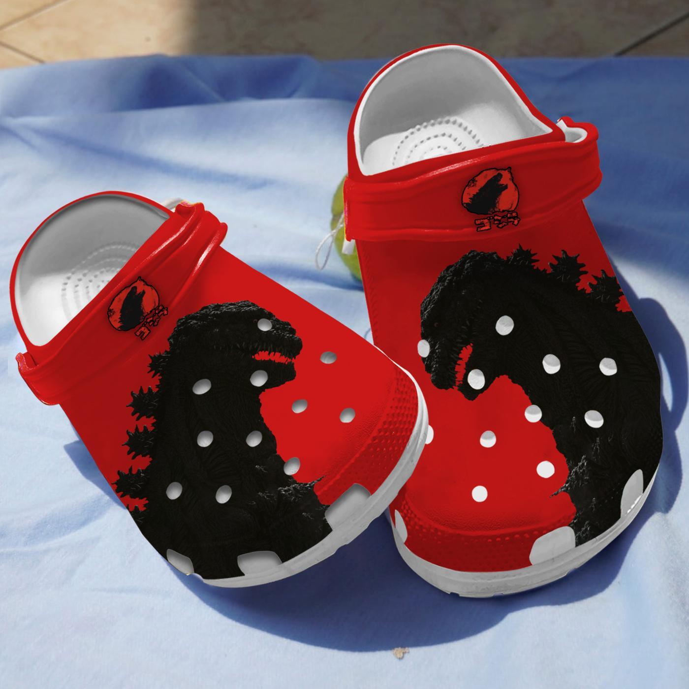 Footwearmerch Godzilla Movie Crocs Crocband Clogs Shoes Comfortable For Men Women and Kids