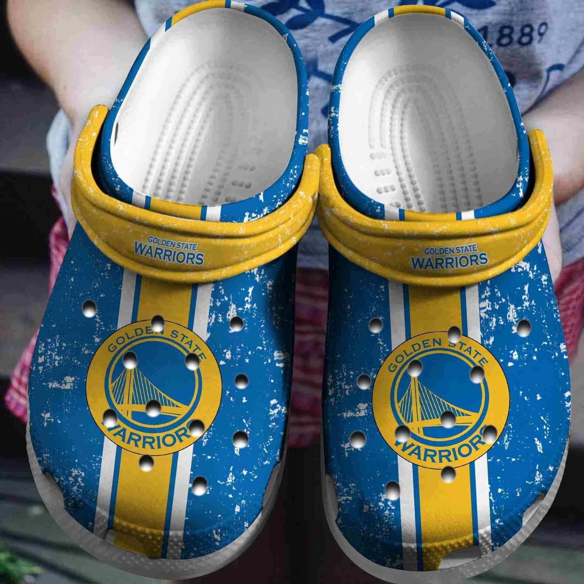 Footwearmerch Golden State Warriors Basketball Club Crocband Comfortable Clogs Crocs Shoes For Men Women