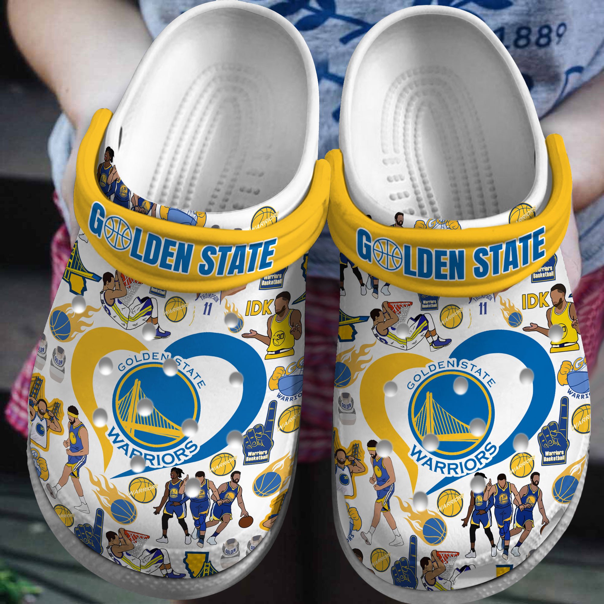 Footwearmerch Golden State Warriors NBA Sport Crocs Crocband Clogs Shoes Comfortable For Men Women and Kids
