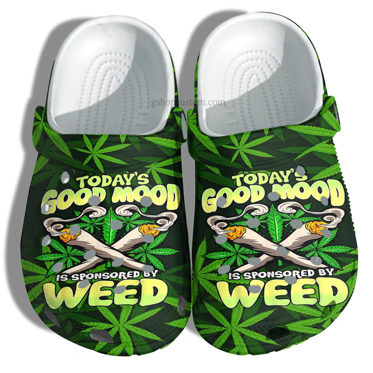 Footwearmerch Good Mood Weed Funny Shoes - Hippie Smoke Weed Good Mood Shoes Croc Clogs Gift Men Women