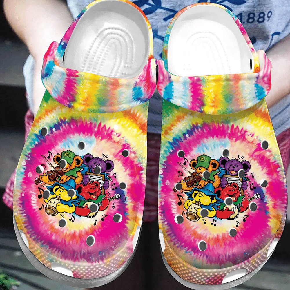 Footwearmerch Grateful Dead Bears Play Music Clog Shoes
