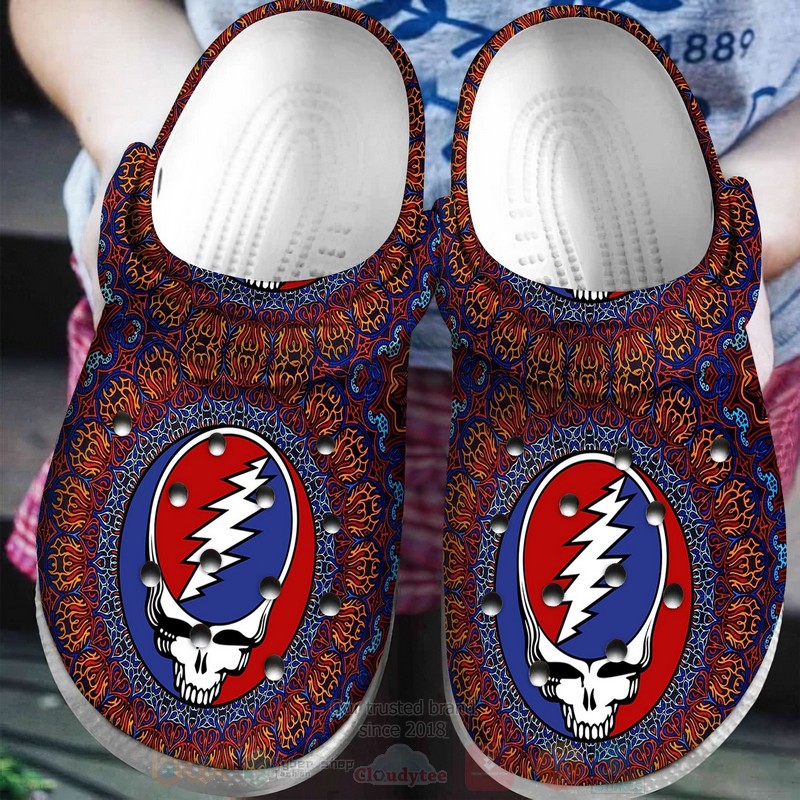Footwearmerch Grateful Dead Music Crocs Crocband Clogs Shoes Comfortable For Men Women and Kids