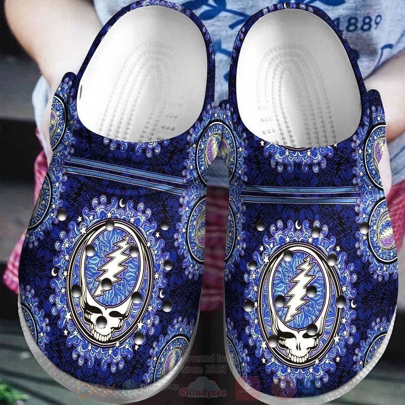 Footwearmerch Grateful Dead Music Crocs Crocband Clogs Shoes Comfortable For Men Women and Kids