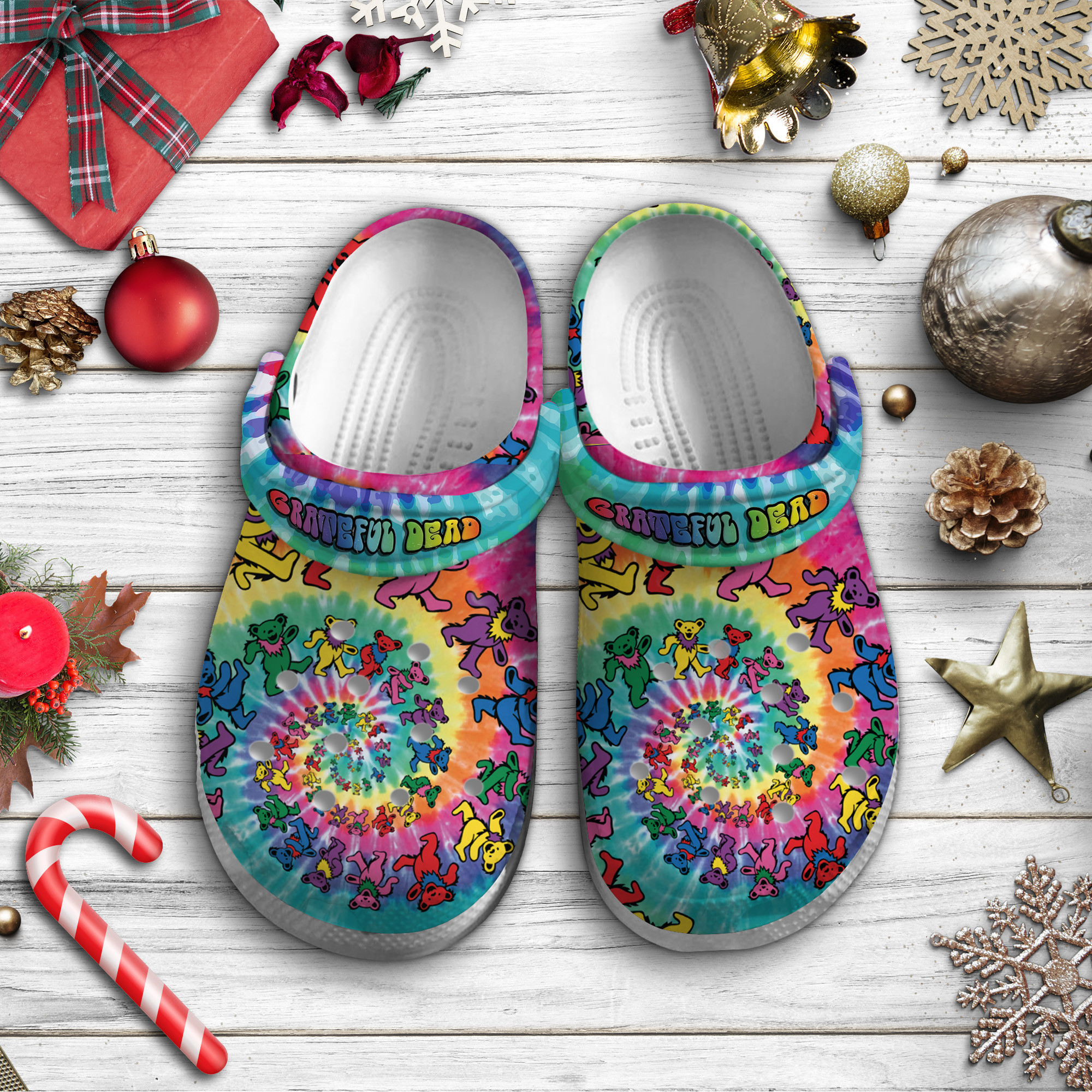 Footwearmerch Grateful Dead Music Crocs Crocband Clogs Shoes Comfortable For Men Women and Kids