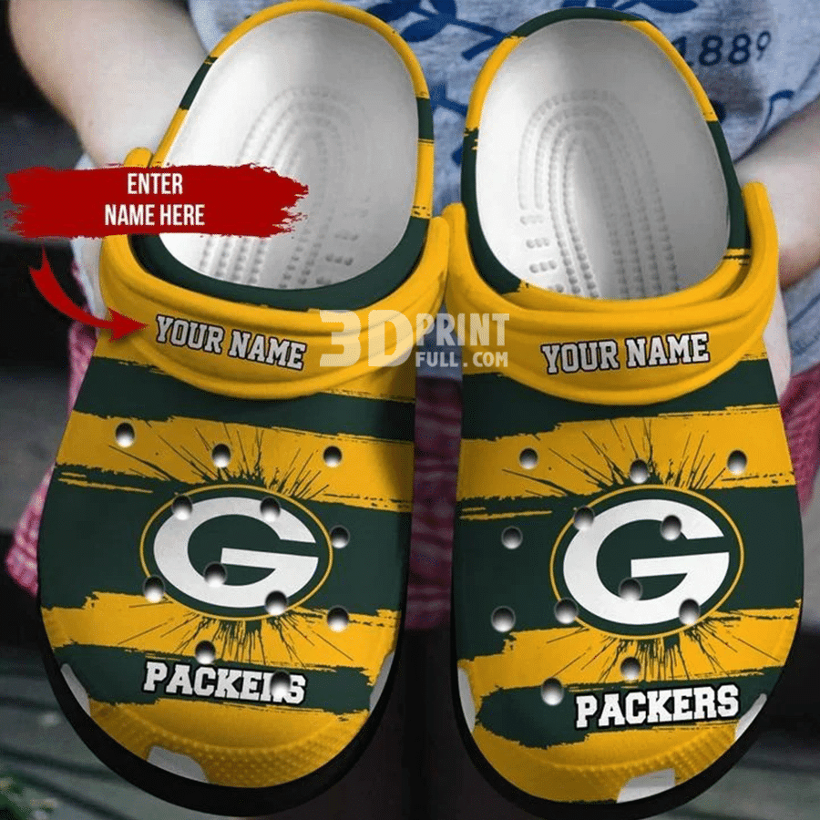 Footwearmerch Green Bay Packers Customized Name Nfl Crocband Clog