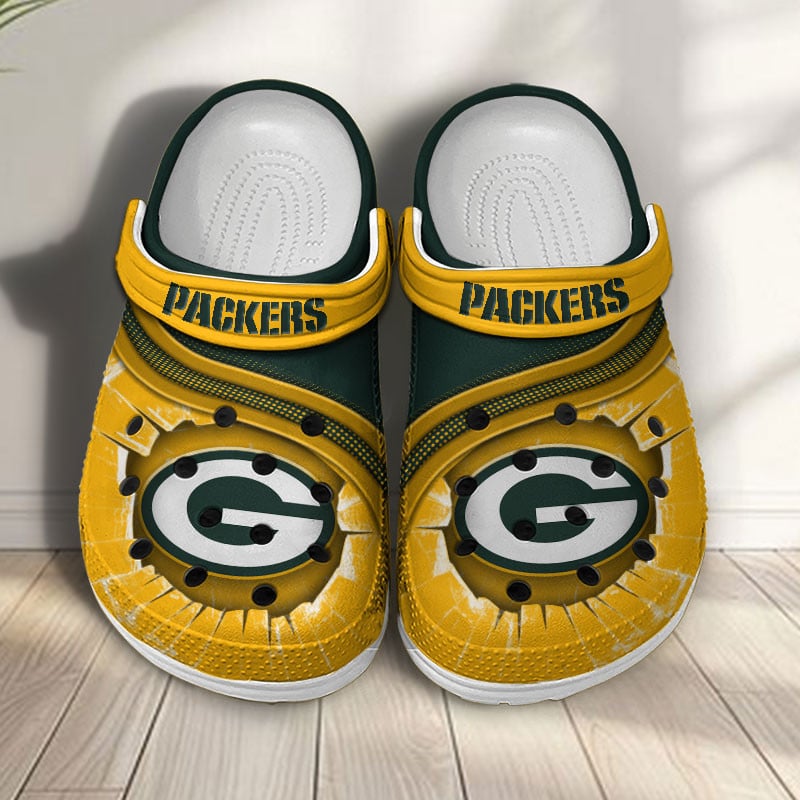 Footwearmerch Green Bay Packers NFL Crocs Crocband Clogs Shoes Comfortable For Men Women and Kids