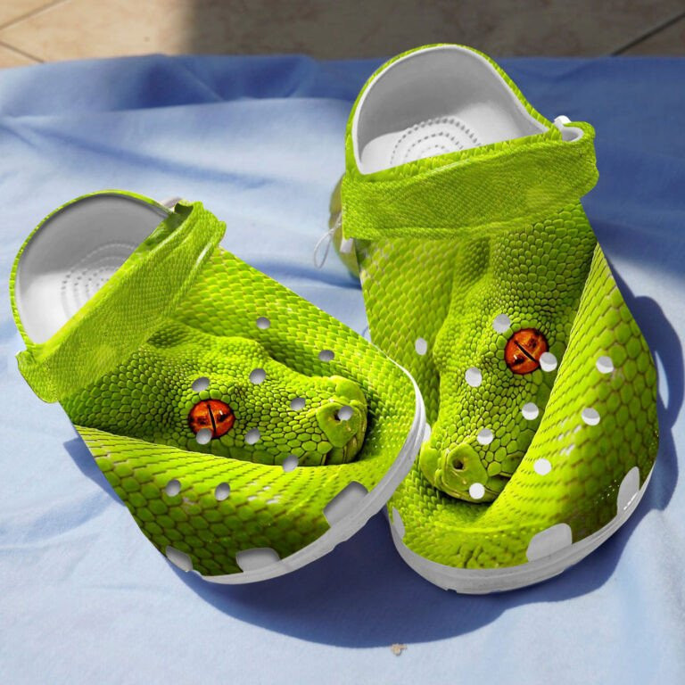 Footwearmerch Green Snake Shoes clogs Gifts For Birthday Christmas