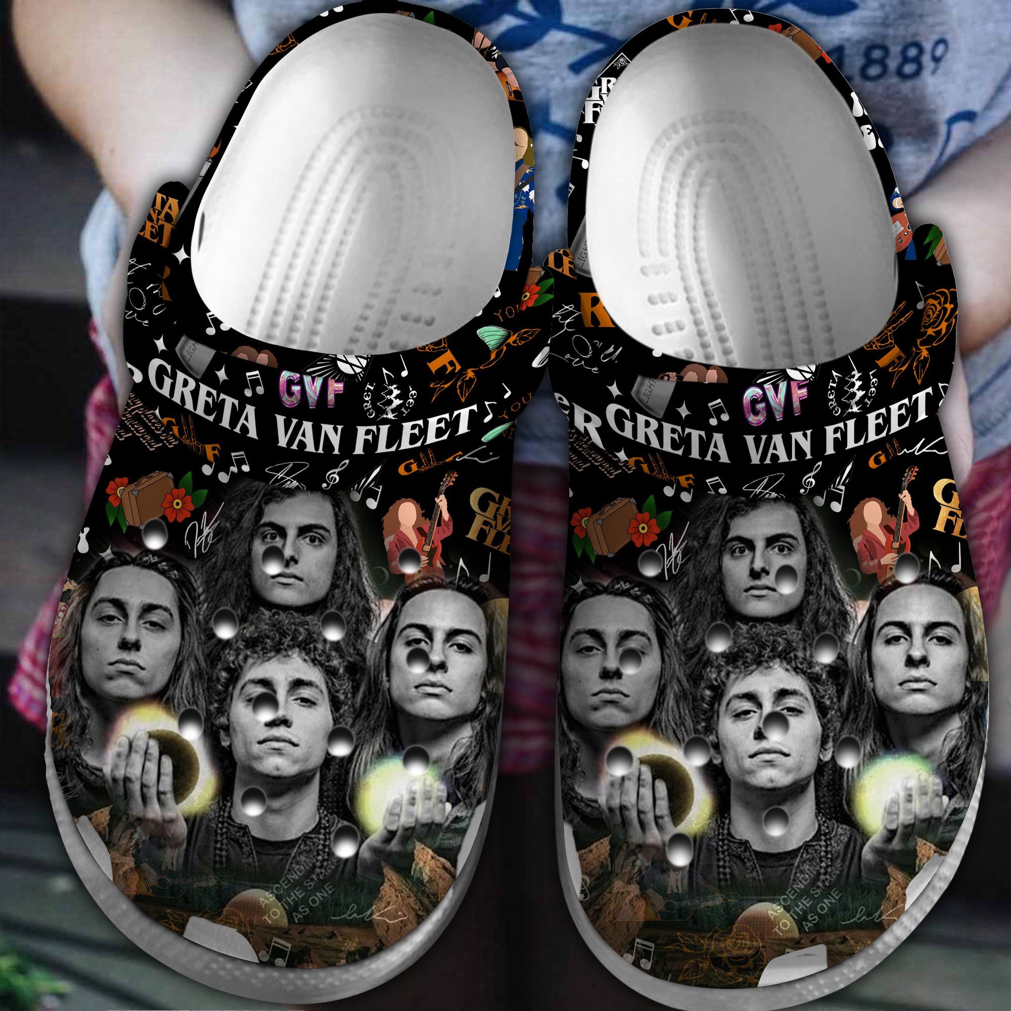 Footwearmerch Greta Van Fleet Band Music Crocs Crocband Clogs Shoes Comfortable For Men Women and Kids