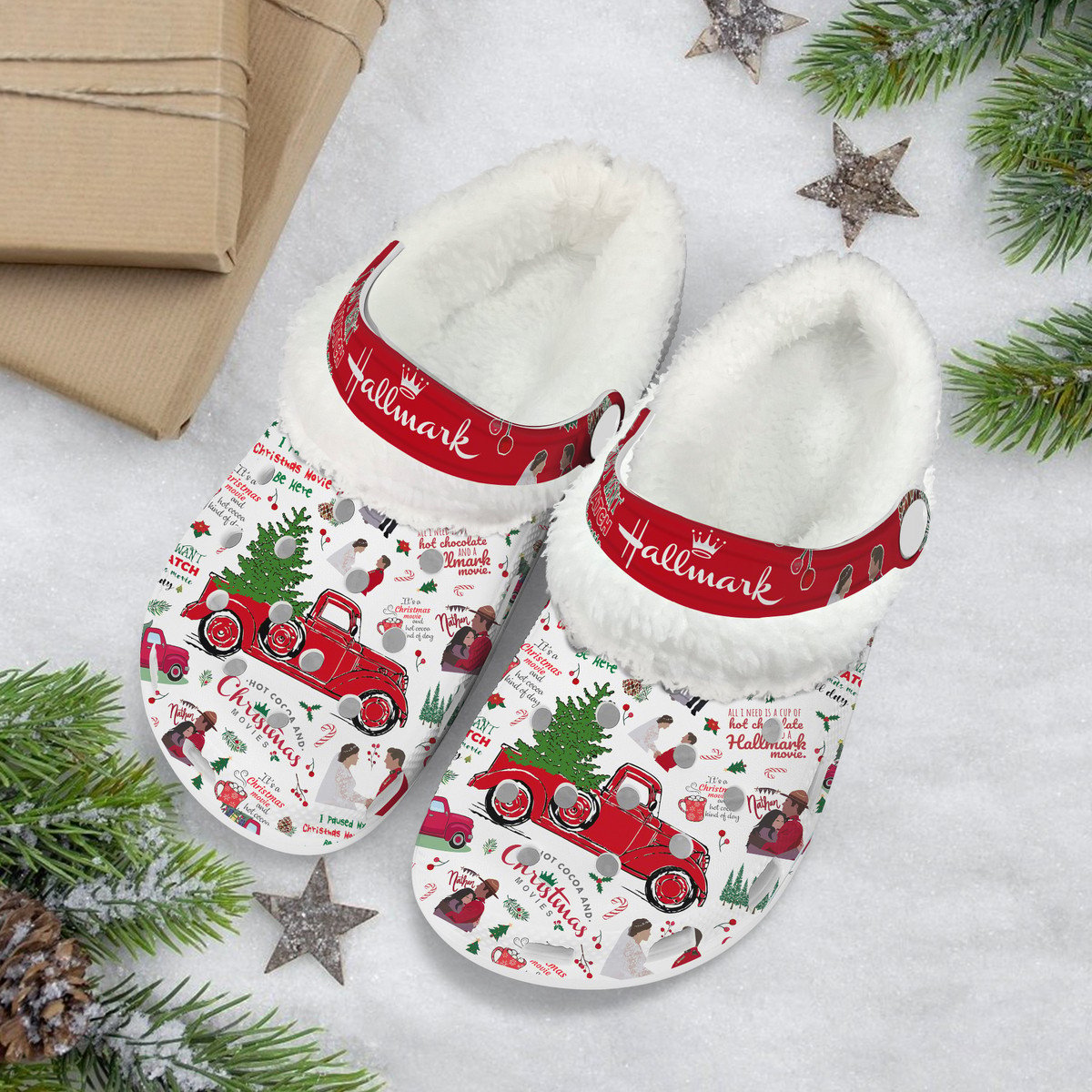 Footwearmerch Hallmark Channel Christmas Movie Crocs Crocband Clogs Shoes Comfortable For Men Women and Kids