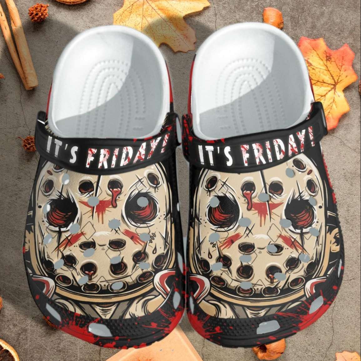 Footwearmerch Halloween Creepy Jason Chibi Its Friday 13Th Crocband Clogs