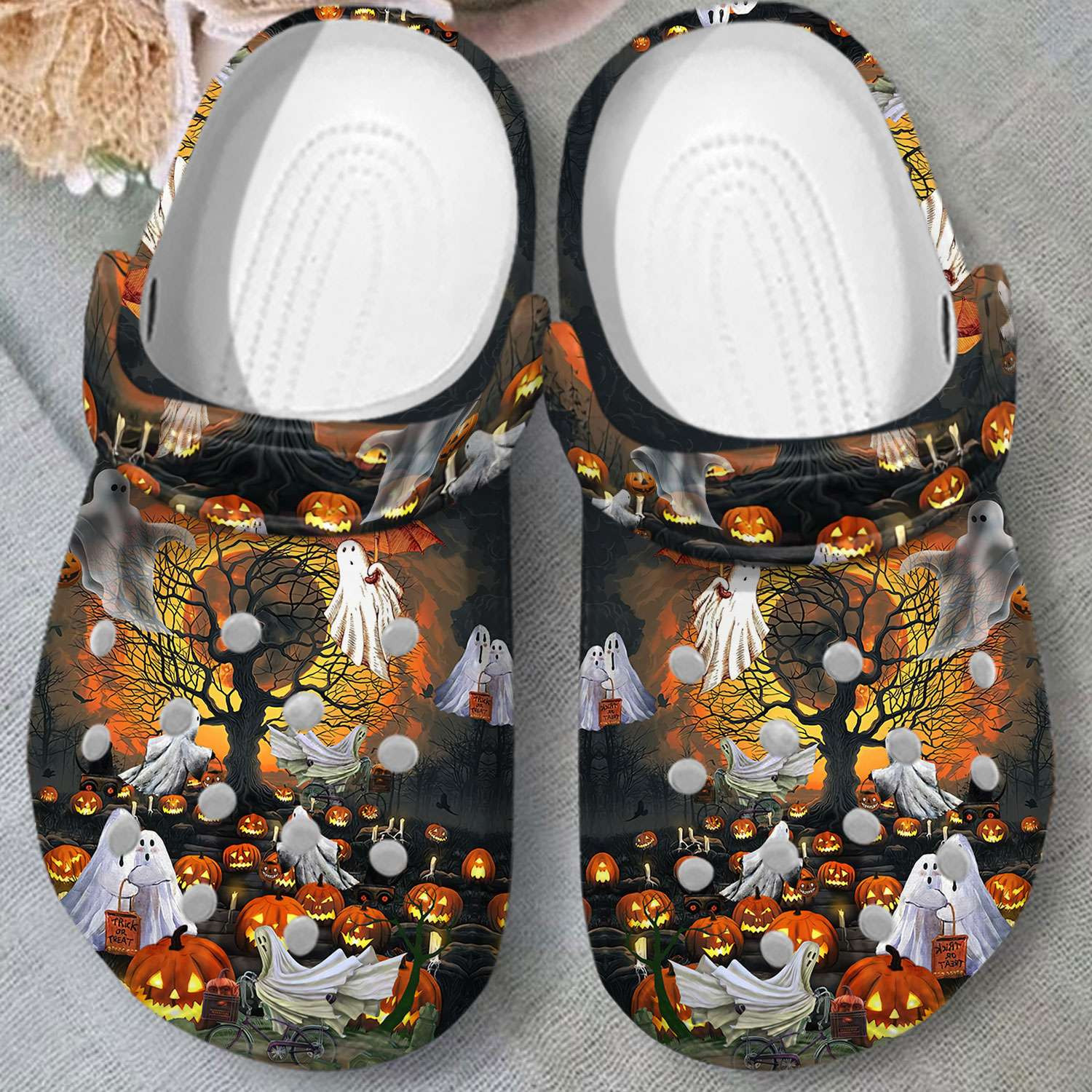 Footwearmerch Halloween God Pumpkin Horror Moon Crocband Clogs