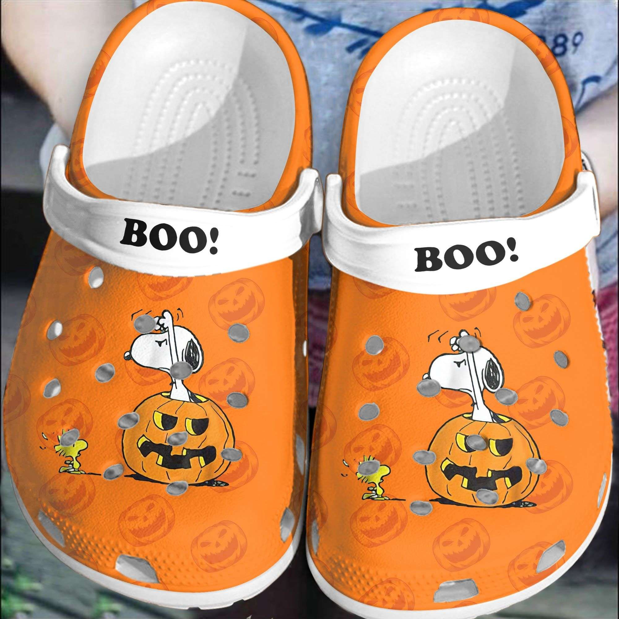 Footwearmerch Halloween Snoopy Boo In The Pumpkin The Peanut Movie Crocband Clogs