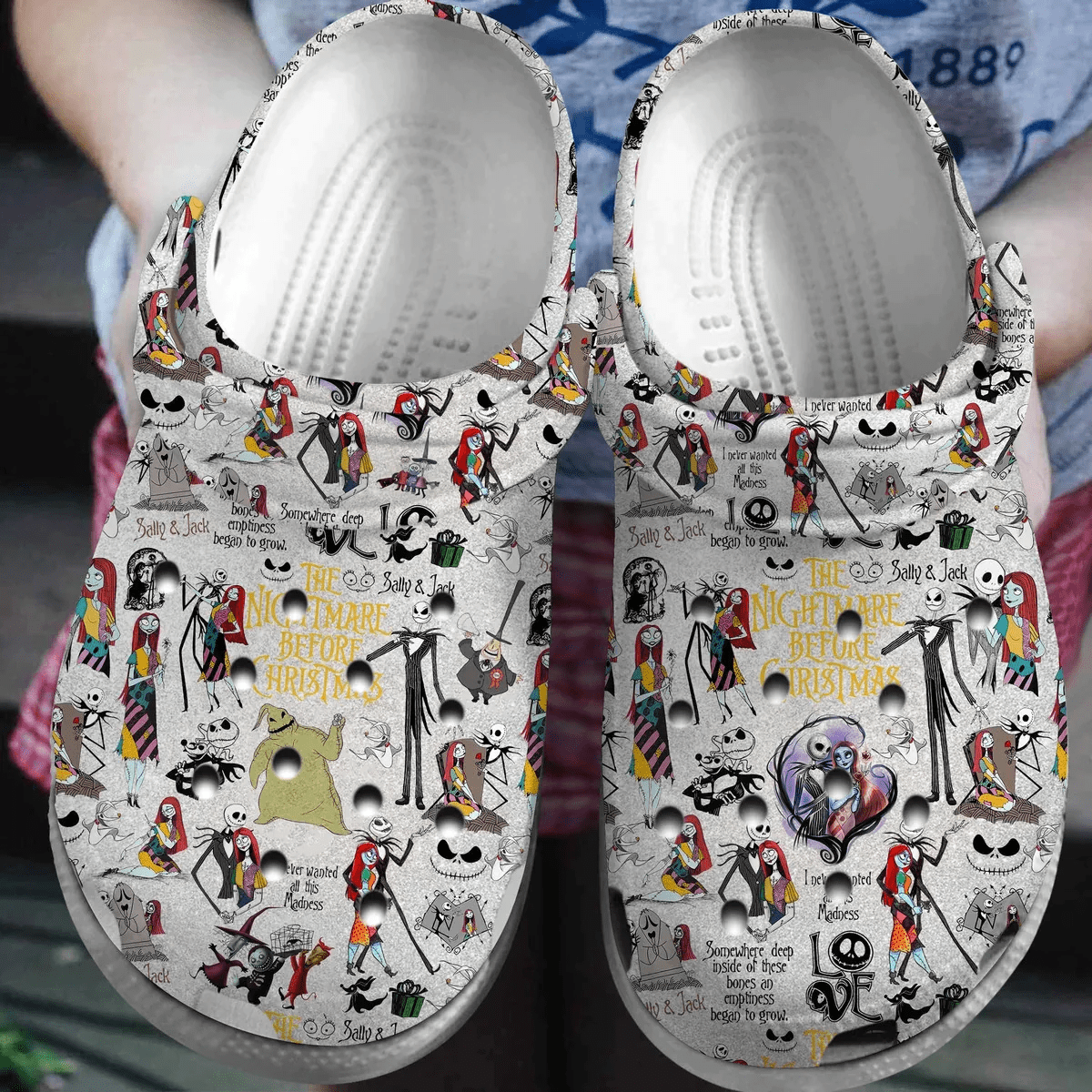 Footwearmerch Halloween The Nightmare Before ChristmasCrocs Comfortable Shoes Crocband Clogs For Men Women