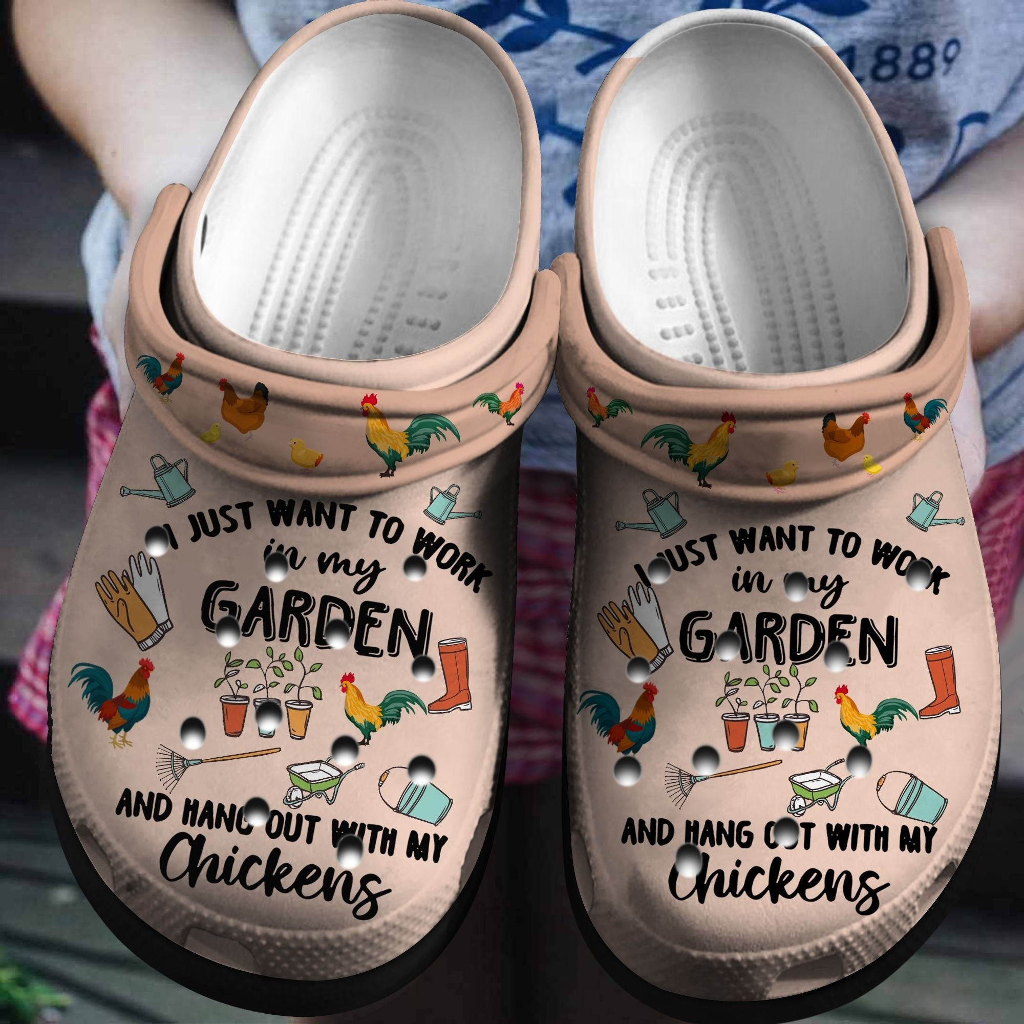 Footwearmerch Hang Out With Chickens Shoes - Funny Farm clogs Gift For Birthday