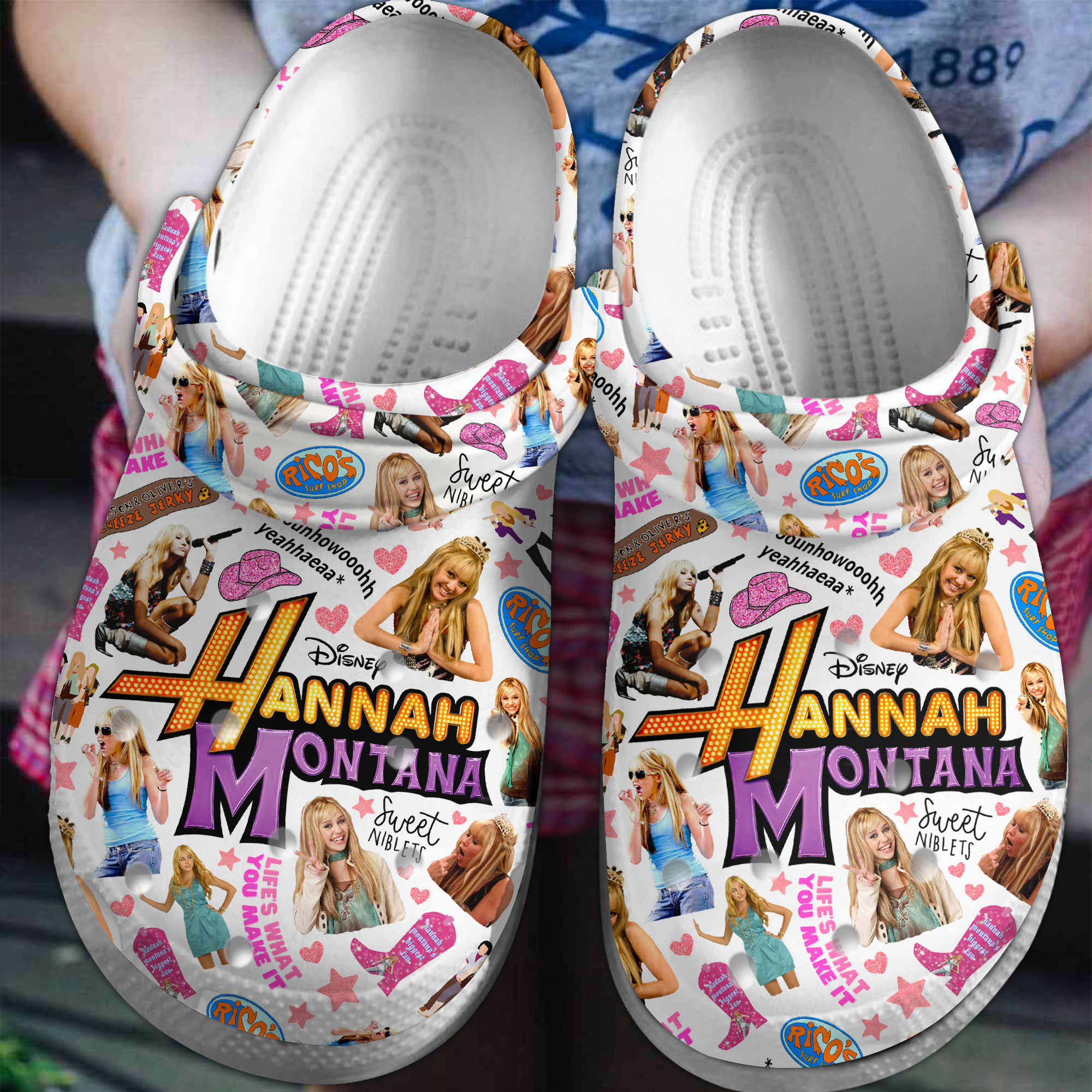 Footwearmerch Hannah Motana Movie Crocs Crocband Clogs Shoes Comfortable For Men Women and Kids