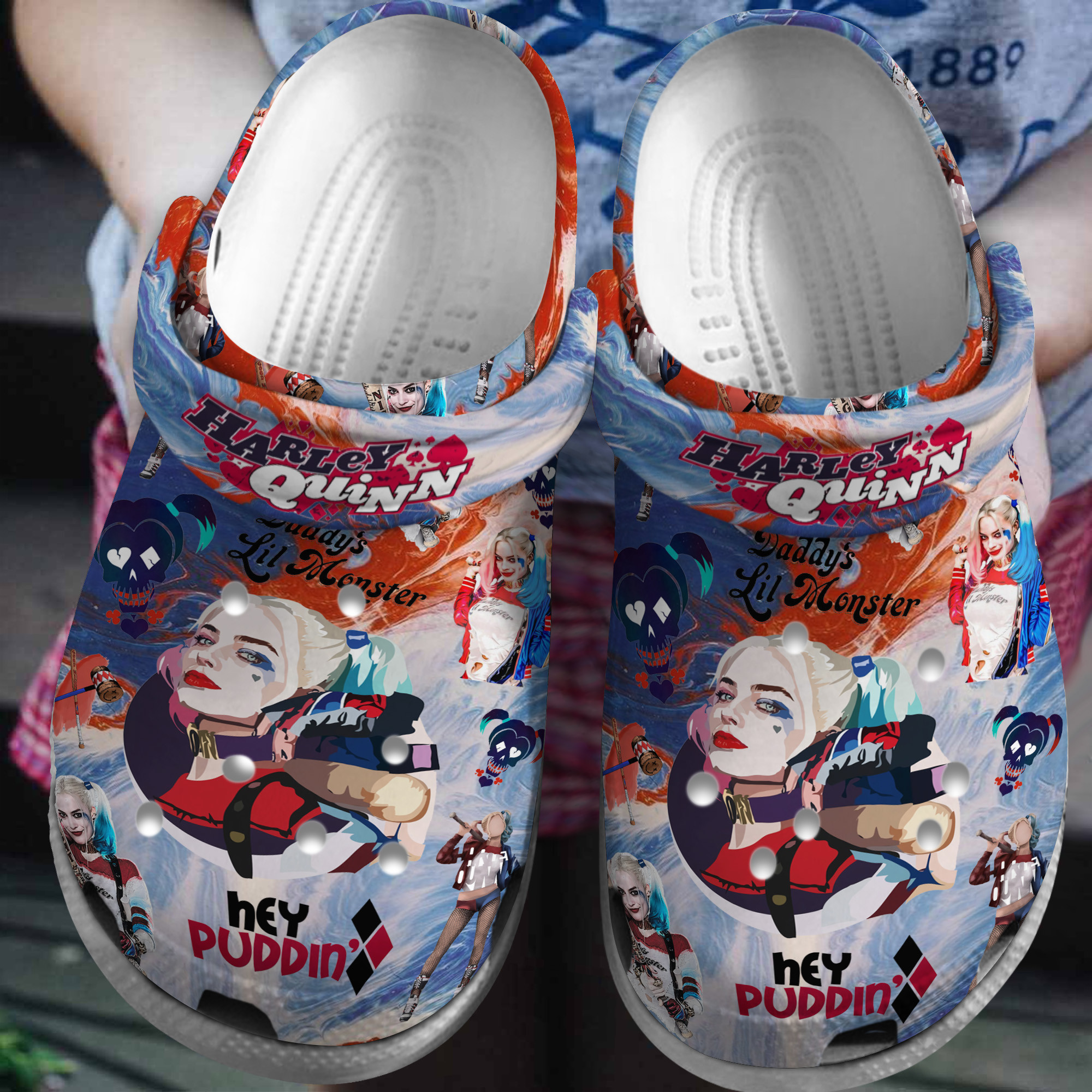 Footwearmerch Harley Quinn Movie Crocs Crocband Clogs Shoes Comfortable For Men Women and Kids